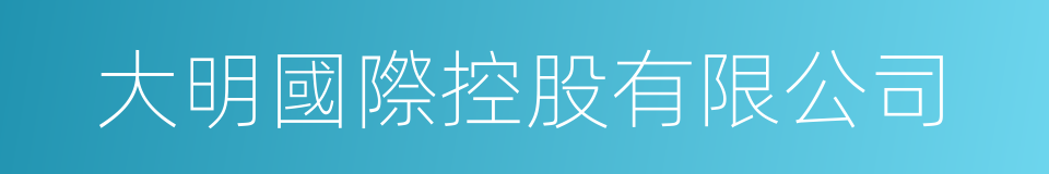 大明國際控股有限公司的同義詞