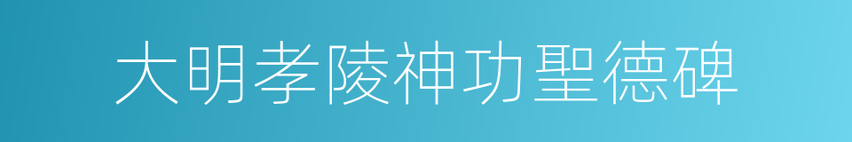 大明孝陵神功聖德碑的同義詞