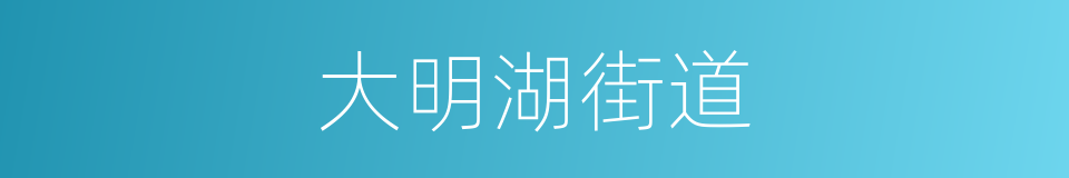 大明湖街道的同义词