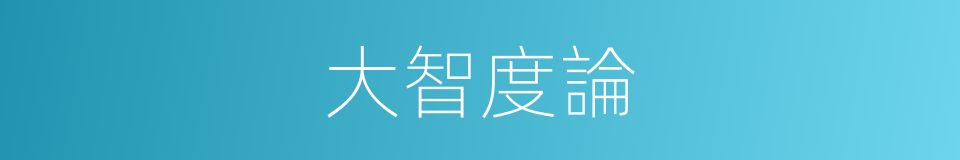 大智度論的同義詞