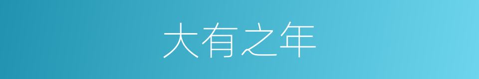 大有之年的同义词