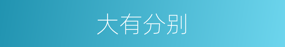 大有分别的意思