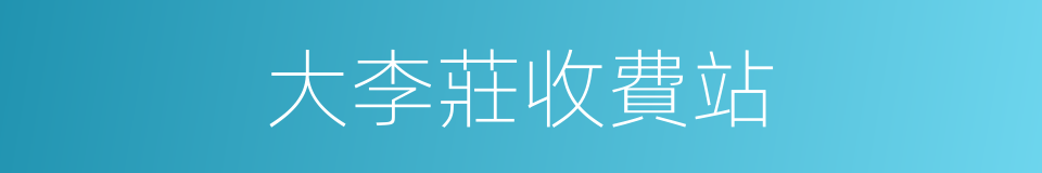 大李莊收費站的同義詞