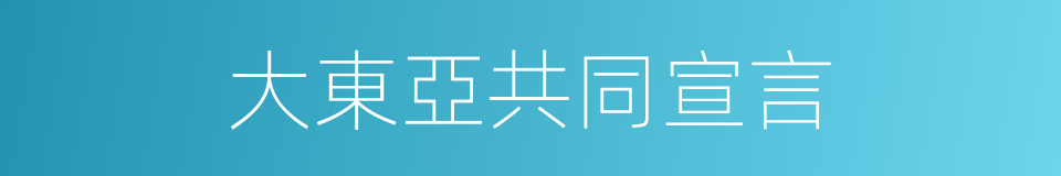 大東亞共同宣言的同義詞