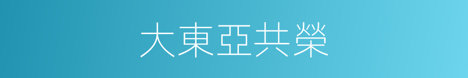 大東亞共榮的同義詞