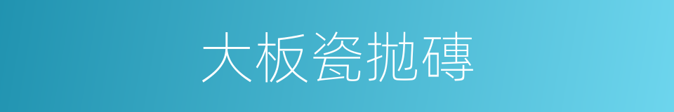 大板瓷拋磚的同義詞