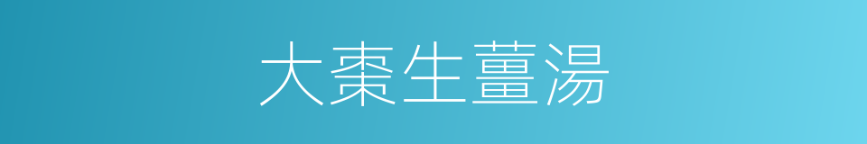 大棗生薑湯的同義詞