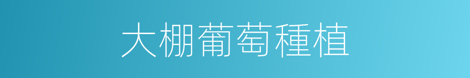 大棚葡萄種植的同義詞