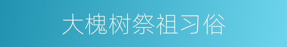 大槐树祭祖习俗的同义词