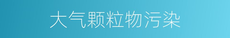 大气颗粒物污染的同义词