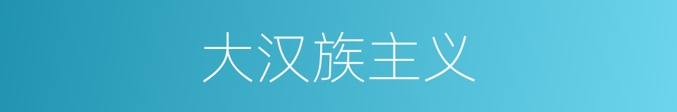 大汉族主义的意思