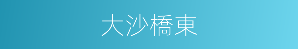 大沙橋東的同義詞