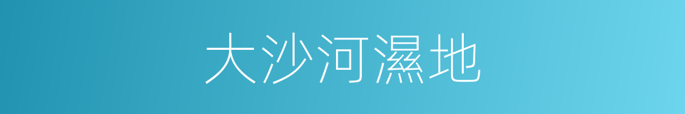 大沙河濕地的同義詞