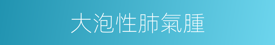 大泡性肺氣腫的同義詞