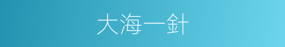 大海一針的意思