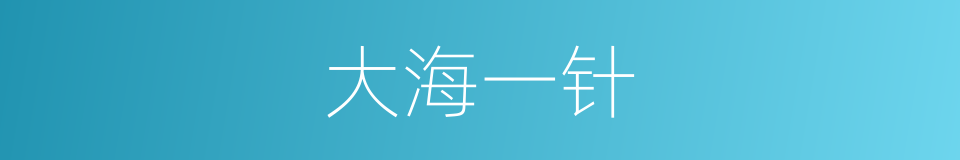 大海一针的意思