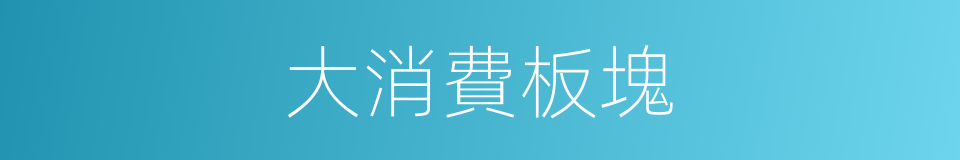 大消費板塊的同義詞