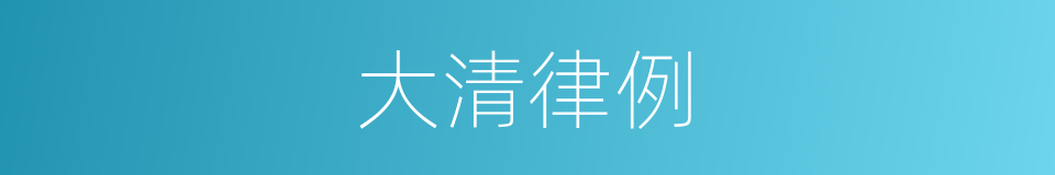 大清律例的同义词