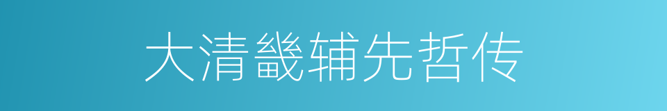 大清畿辅先哲传的同义词