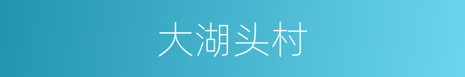 大湖头村的同义词