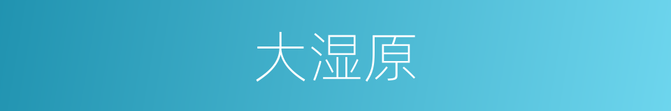 大湿原的同义词