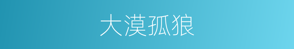 大漠孤狼的同义词