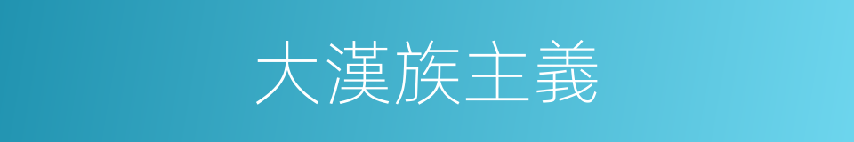 大漢族主義的意思