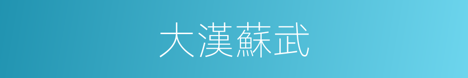 大漢蘇武的同義詞