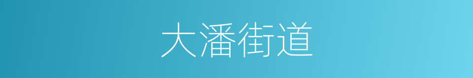 大潘街道的同义词