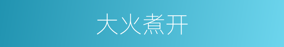 大火煮开的同义词