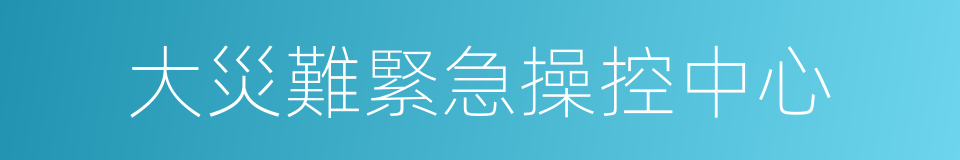 大災難緊急操控中心的意思