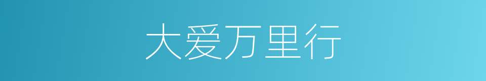 大爱万里行的同义词