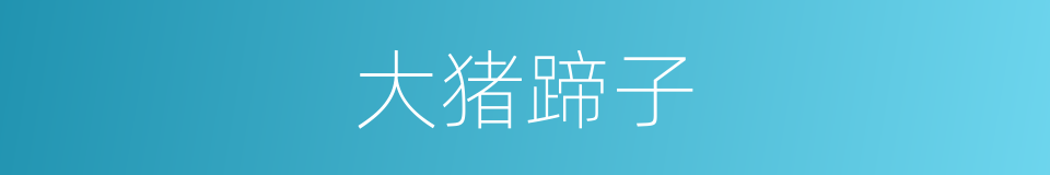 大猪蹄子的意思