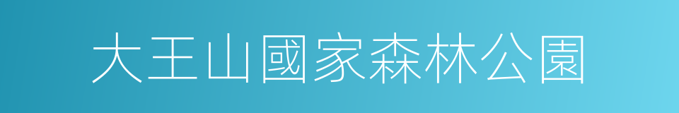 大王山國家森林公園的同義詞