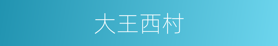 大王西村的同义词