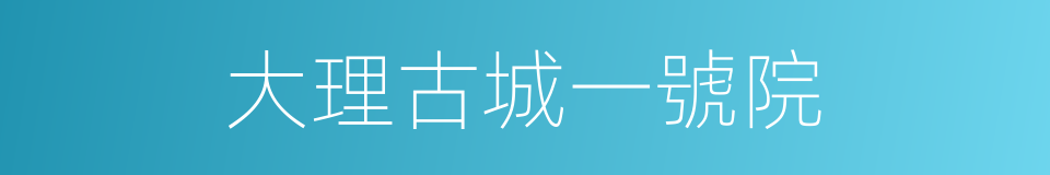 大理古城一號院的同義詞