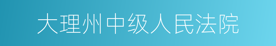 大理州中级人民法院的同义词