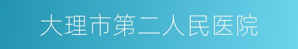 大理市第二人民医院的同义词