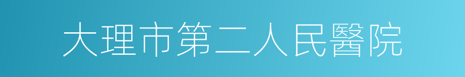 大理市第二人民醫院的同義詞