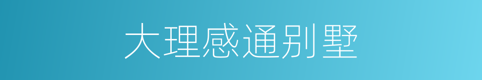 大理感通别墅的同义词