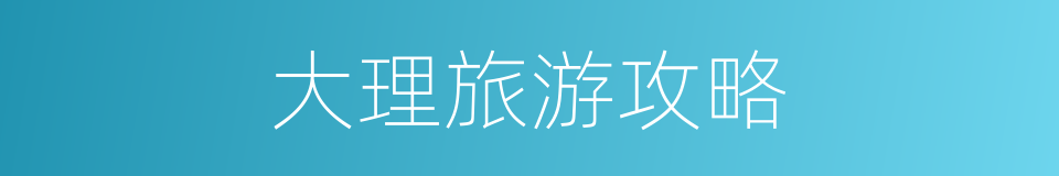 大理旅游攻略的同义词