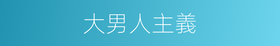 大男人主義的意思