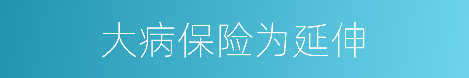 大病保险为延伸的同义词