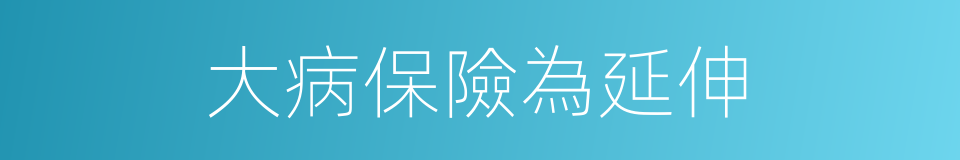 大病保險為延伸的同義詞