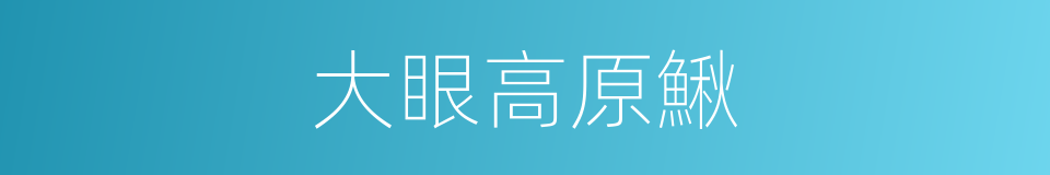 大眼高原鰍的同義詞