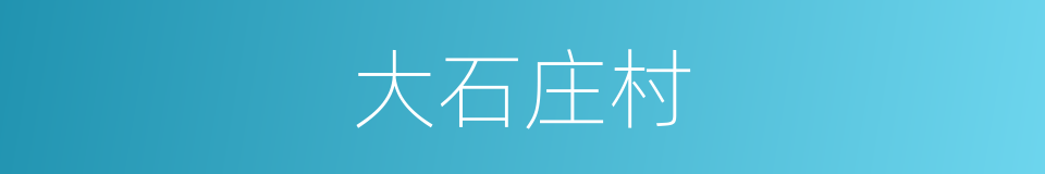 大石庄村的同义词