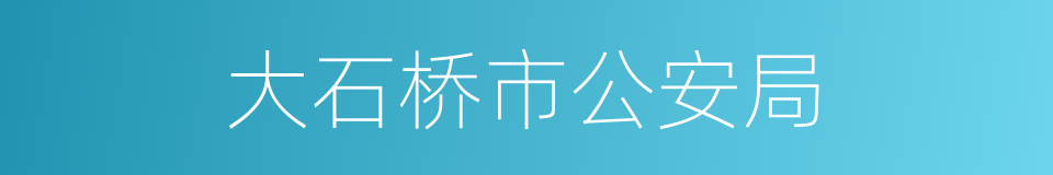 大石桥市公安局的同义词