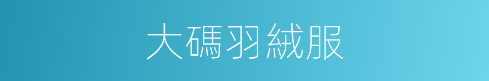 大碼羽絨服的同義詞