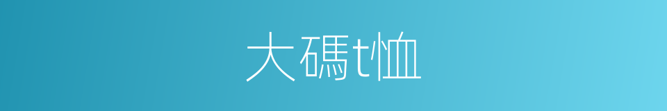 大碼t恤的同義詞