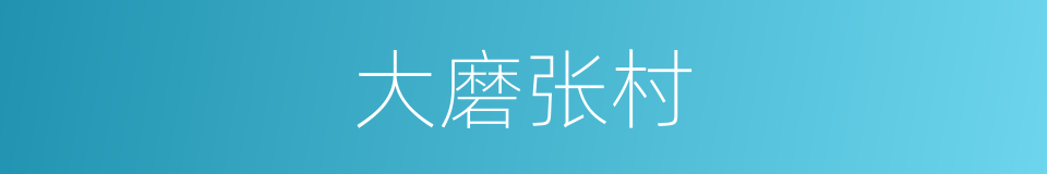 大磨张村的同义词
